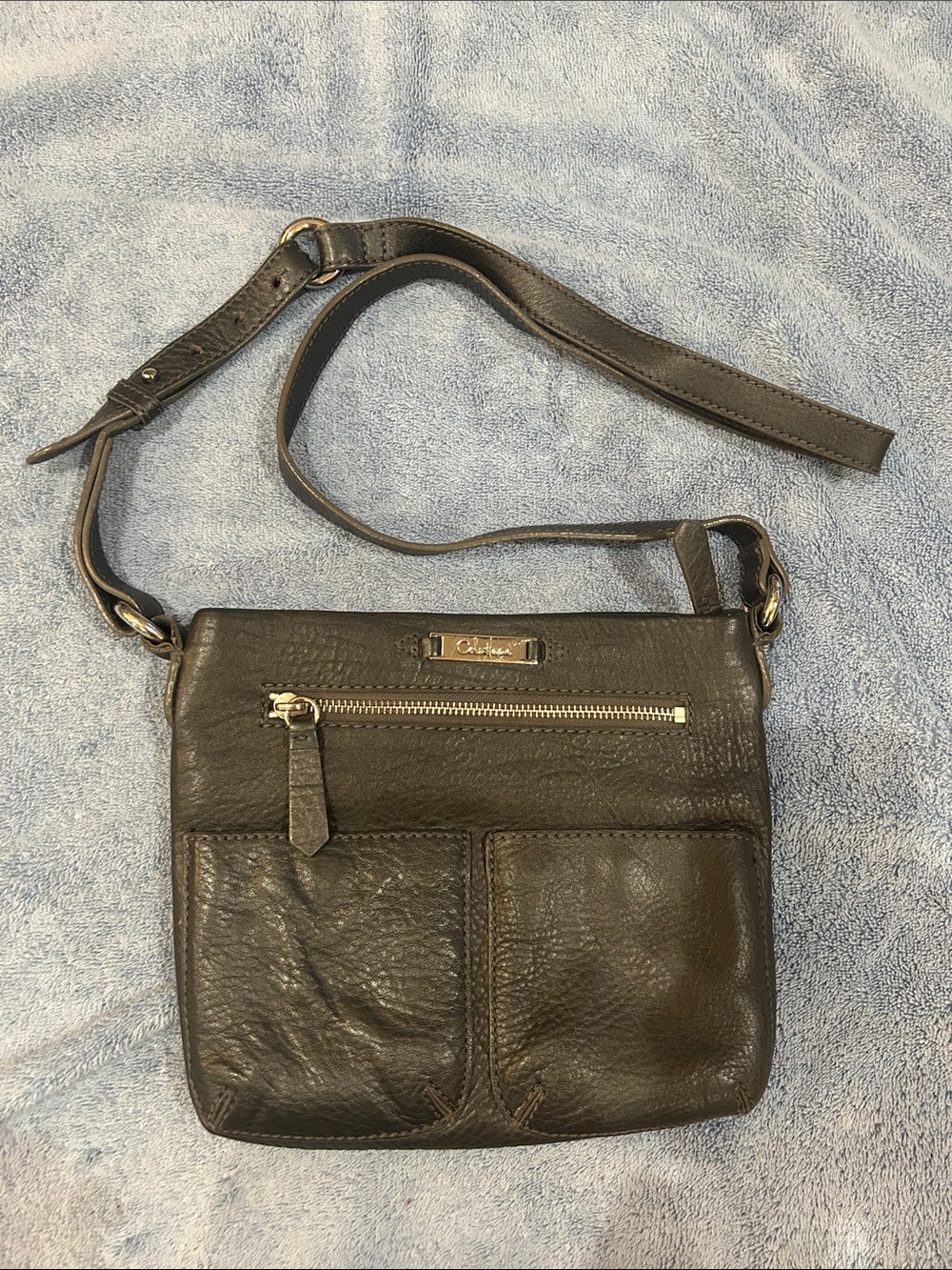 Cole Haan Black Leather Crossbody with Gold Hardware